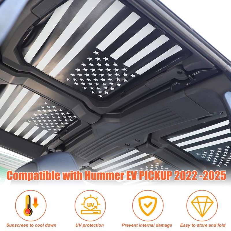 Yinanlutos Sunroof Sun Shade Compatible with Hummer EV Pickup 2022-2025