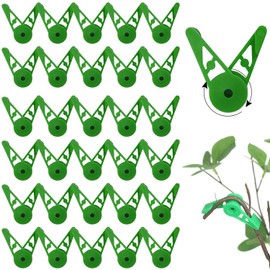 BUKYCAT Pack of 30 Plant Growth Bender Clips, Plant Branch, 360 Degree Adjustable Plant Bender, Low Stress Training Clips, for Bending Plant Stems and Changing the Growth Direction (Green)