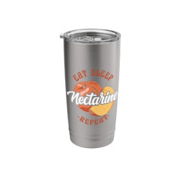 Eat Sleep Nectarine Repeat Vegan Vegetarian Dietitian Stainless Steel Insulated Tumbler