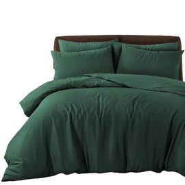 Bronwen Mathews Bottle Green Single Duvet Set - Soft Microfibre Single Quilt Cover with 1 Pillowcase, Easy Care Wrinkle Free Bedding Set of 2 Pcs