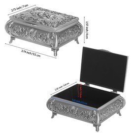 BAOPEND Vintage Metal Jewelry Box for Women (Style 1)