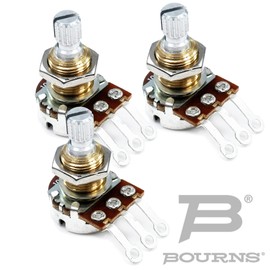 3X Bourns Potentiometers 500K OHMS KNURLED Guitar, 1 Gang, 100 mW, ± 20%, PDB181 Series,
