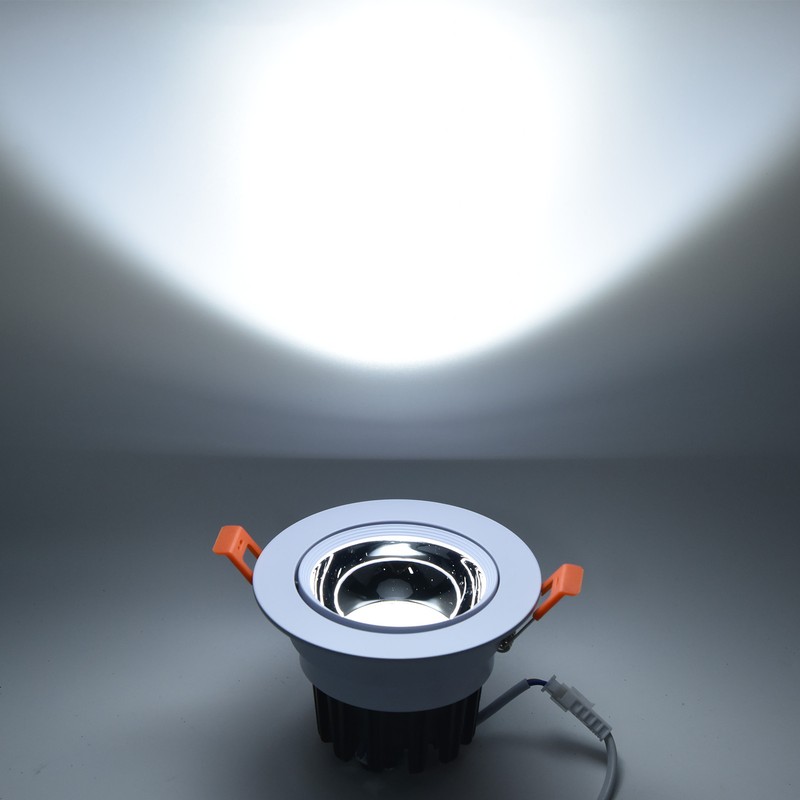 LED Downlight Aluminum Adjustable Angle Dustproof Ceiling Embedded Spotlight for