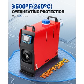 KAX 5KW 24V Air Portable Diesel Heater All-in-One Fast Heating Parking Heater w/LCD Switch For Truck, Boat, Car Trailer, Motorhomes, Touring Car, Campervans (1 Holes)