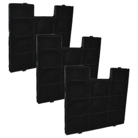 vhbw 3 x Activated Carbon Filters Compatible with Amica KH 17128-2 E, 17060 E, 17128 E Shadow Black 60 Cooker Hood - 23.4 x 24.6 x 1.3 cm