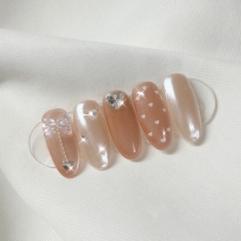 [Handmade Nail Tips] Magnetic Sorbet Nail Tips - Petit Almond / [수제네일팁] 자석소르베 네일팁 - 쁘띠아몬드