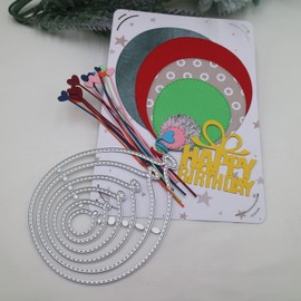 6PCS/Lots Balloons Metal Cutting Dies, Balloons Metal Template Molds Decoration Embossing Stencils for DIY Scrapbooking Album Decorative Embossing Paper Dies Card Making+Cute Brooch Pin