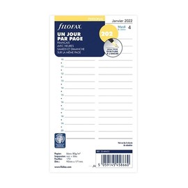 FIL OFAX 68432-1 Refill Pack for Personal Organiser, 1 Day per Page, Format: 9.5 x 17 cm, January to December 2023, White Paper