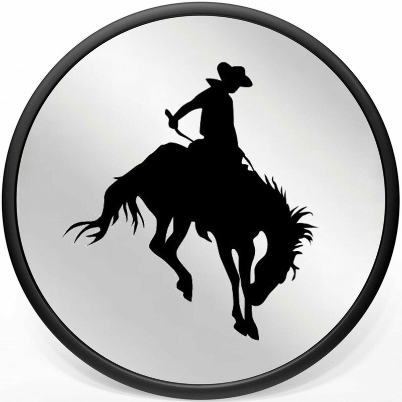 Rodeo Cowboy Riding Bucking Bronco Horse Black Vinyl Decal Sticker