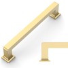 Amerdeco 10 Pack Brushed Gold Cabinet Pulls 5 Inch(128MM) Hole