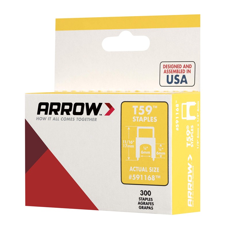 Arrow 591168 Genuine T59 Steel 1/4-Inch by 1/4 Crown Width