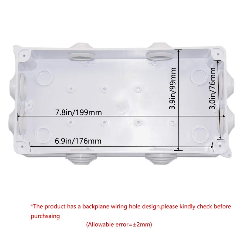 Zulkit Junction Box ABS Plastic Dustproof Waterproof IP65 Universal Electrical