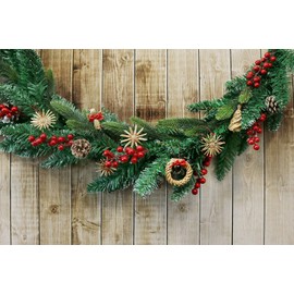 com-four® Christmas Tree Decoration - Straw Star Christmas Tree Decoration in Various Designs