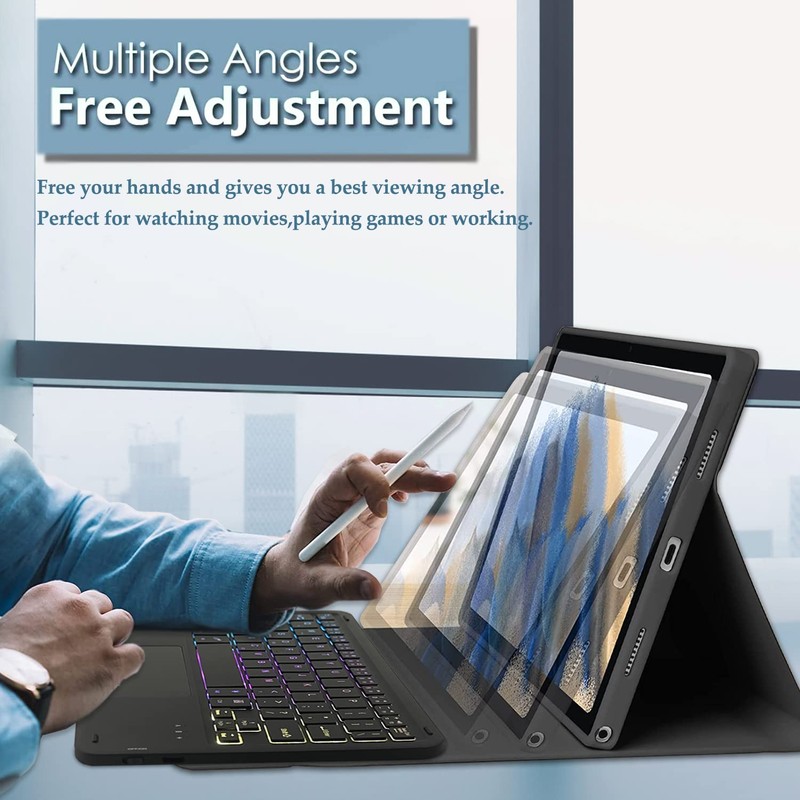 DKAHOEE Backlit Touchpad Keyboard Case for T-Mobile REVVL Tab 2