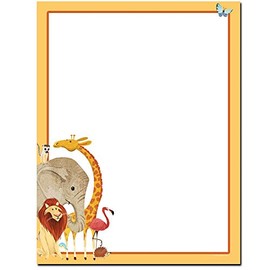 Zoo Animals Letterhead Letterhead Laser & Inkjet Printer Paper (25 Sheets)