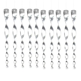 HAISENGO Bird Deterrent Scarer Rods Reflective Bird Repellent Device Outdoor Bird Scarer to Keep Pigeon and Woodpecker Away from Garden or Yard, 11.8 Inches (Silver 10pcs)