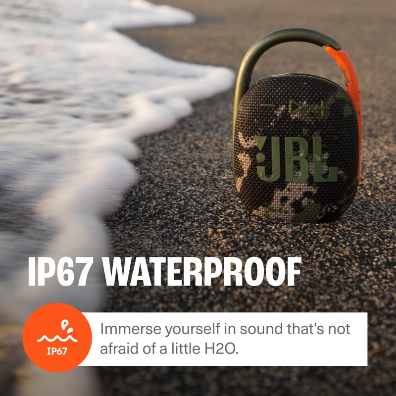 JBL Clip 4 Portable Bluetooth Wireless Speaker Bundle with divvi!