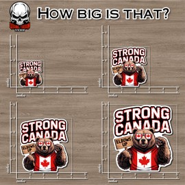 Canada is Not for Sale Sticker Strong Canada Elbows Up Cute Bear Canadian Flag Waterproof Vinyl Bumper Sticker for Water Bottle Hard Hat Helmet Car Laptop