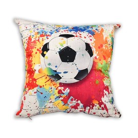 Soccer Pillow Cases Soccer Throw Pillow Cushion Covers Colorful Football Pillowcase for Daughter Son Birthday Gifts for Friend Football Cushion Cover with Zipper Home Decorations 18 * 18inch