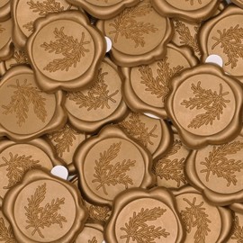 SHOWIN Wax Seal Stickers - Gold, Great for Wedding Invitations, Cards Envelopes, Snail Mails, Wine Packages, Christmas Gift Ideas, Pack of 10