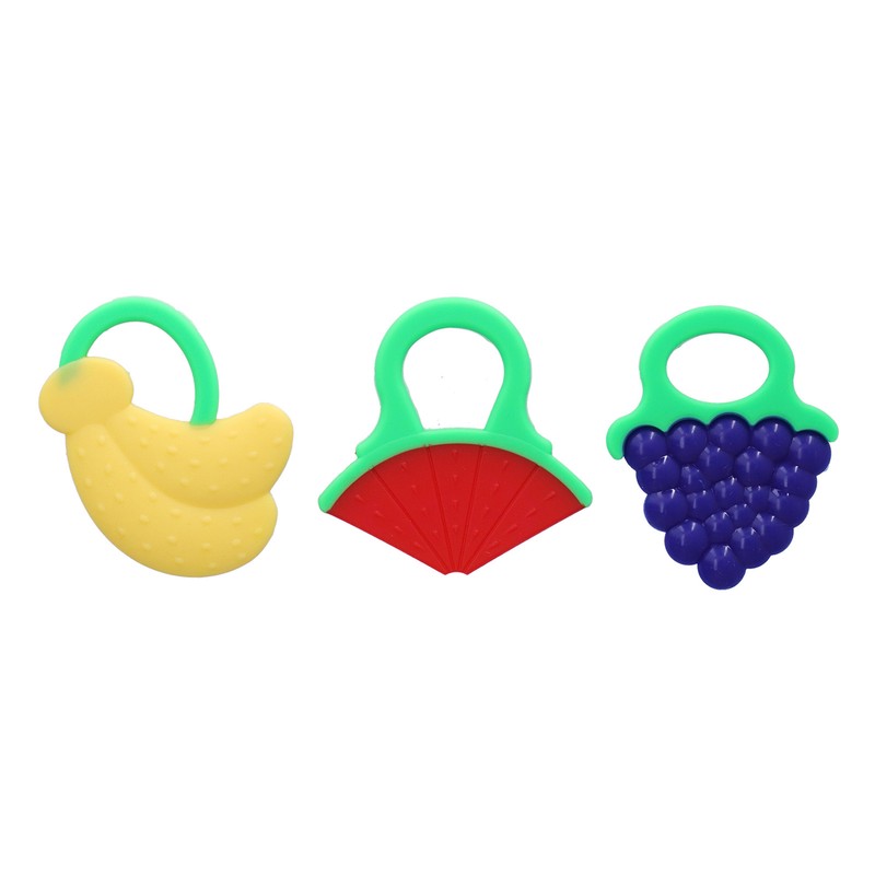 3Pcs Baby Teething Toys Lovely Fruit Shape Teeth Discomfort Relief