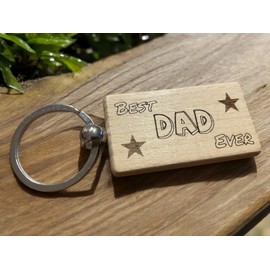 Ashton and Finch Dad Keyring Gift – Wooden Laser Engraved Key Ring Keychain