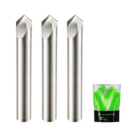 SHARPRO 90 Degree V-bit 1/4 Inch Shank Carbide Chamfer End Mill 2 Flute CNC V-Groove Router Bit for Engraving and Chamfering Lettering, Ideal for Wood, Plywood, MDF, PVC and Acrylic (3PCS)