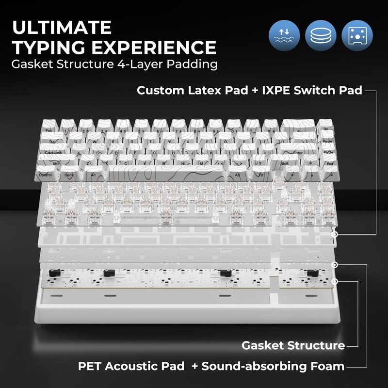 HITIME x XVX M67 Wireless 60% Percent Keyboard, QMK/VIA Topographic