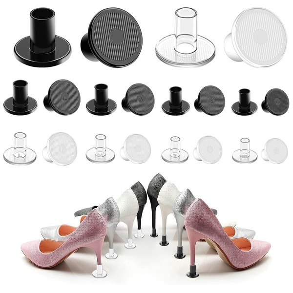 16 Pcs Clear High Heel Protectors, 4 Size Soft Heel