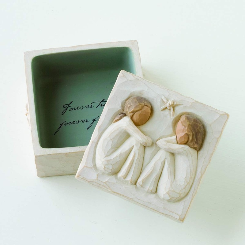 Willow Tree Friendship Keepsake Box, Forever True, Forever Friends, Holds