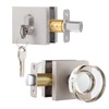 newliplace Exterior Glass Door Knob with Single Cylinder Deadbolt Lockset,
