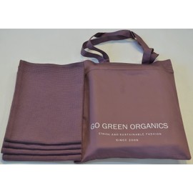 GO GREEN ORGANICS, Waffle Hand Towels Pack of 4, 20X29 INCHES, 100% Organic Cotton GOTS Certified (Burgundy)