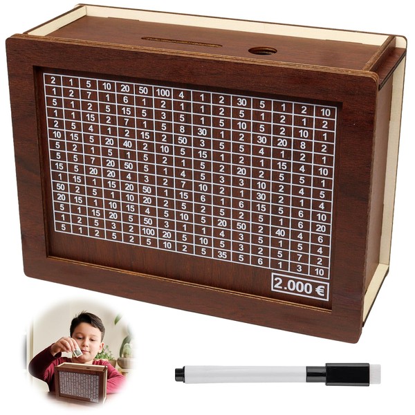 Wooden Money Box with Counter, Money Box Children with Savings