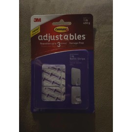 Command Brand New Command Adjustable Repositionable Refill Strips, 12/Pack