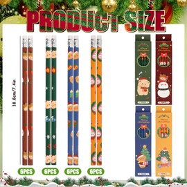 Dncvb Christmas Pencil, Pack of 24, HB Pencils, Christmas, Children's Christmas Pencils for Children, Gifts, Bag Filler, Christmas Gift