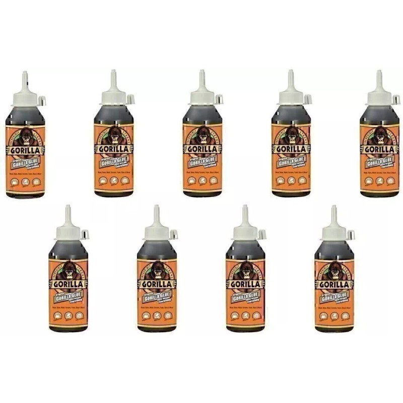 Gorilla Original Waterproof Polyurethane Glue, 8 ounce Bottle, Brown, (Pack...