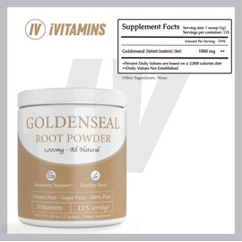 Golden Seal Powder - Golden Seal Powder for Sinus - Goldenseal - Echinacea Goldenseal - Goldenseal Root - Golden Seal - Goldenseal Root Powder Organic - 1,000mg per Serving - 115 Servings