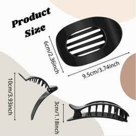 LynixTrade 6 Pcs Flat Hair Clips, Flat Claw Clip for Women Fine Hair, Strong Hold Hair Claw Clips for Thin and Thick Hair, Accessories for Women and Girls, Curved Flat Clips, Multicoloured