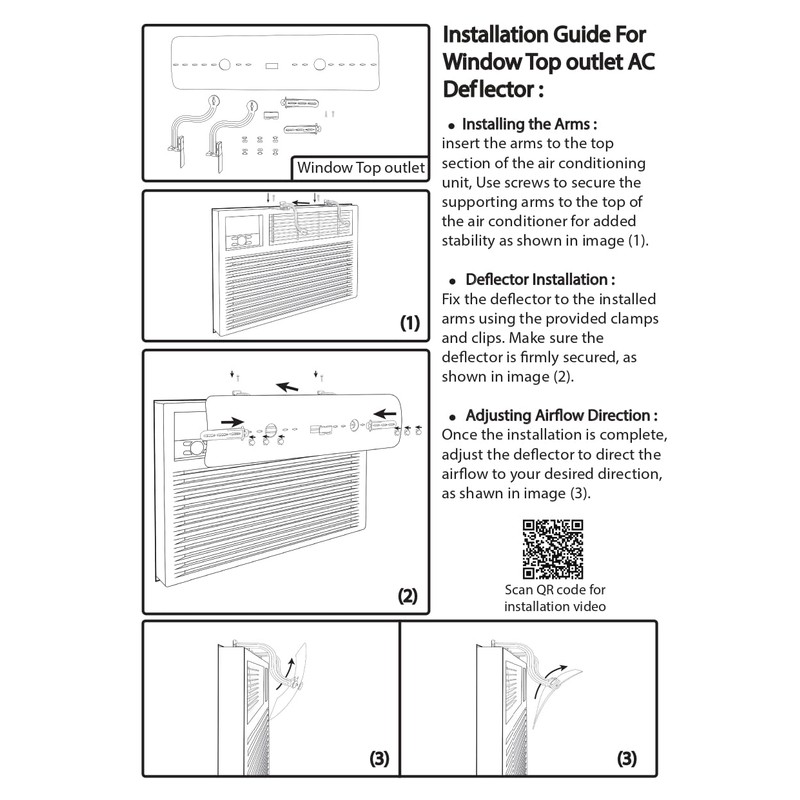 WITFORMS Window AC Air Deflector - 24" Length for TOP