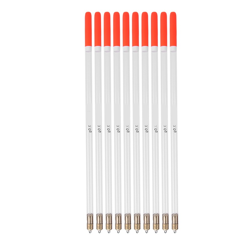 10 pcs Durable Plastic Fishing Floats Bobber Stick Tube Multi