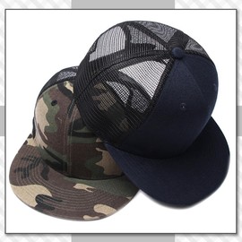 Chrome Crane CB146 Men's Hat, Cap, Mesh, Flat Brim, Plain, Camouflage, Stylish, Stylish, Cool, Black