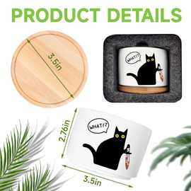 WSLCHOVE Funny Cat Themed Succulent Plant Pot, Ceramic Flower Cactus Planter Cat Lover Gifts, Office Decor for Plant Lover, Gardener Gardening Gifts for Women Friend (Plants Not Included)