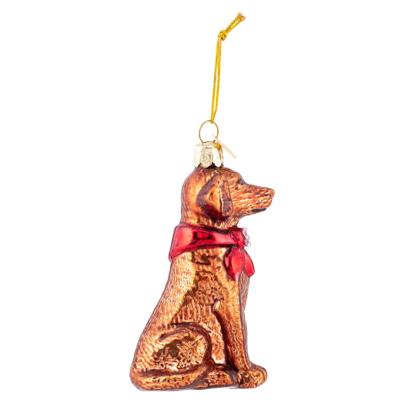 Noble Gems™ Brown Labrador Retriever Glass Ornament