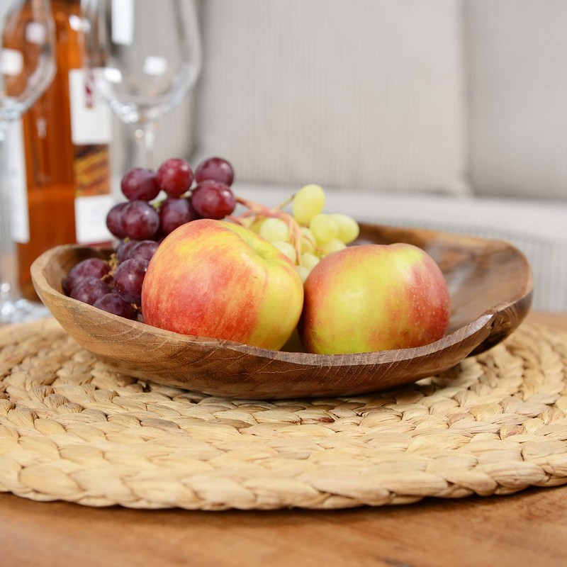 wohnfreuden Teak Wood Bowl Brown Round 25 cm Natural Wood
