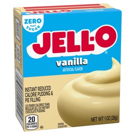 Jell-O Vanilla Zero Sugar Instant Reduced Calorie Pudding & Pie Filling Mix, 1 oz. Box (Pack of 3)