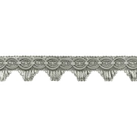 DÉCOPRO (TM) Scalloped Fringe Gimp, Style# SF0150FG, Color# 049 - Silver Grey [10 Yards]