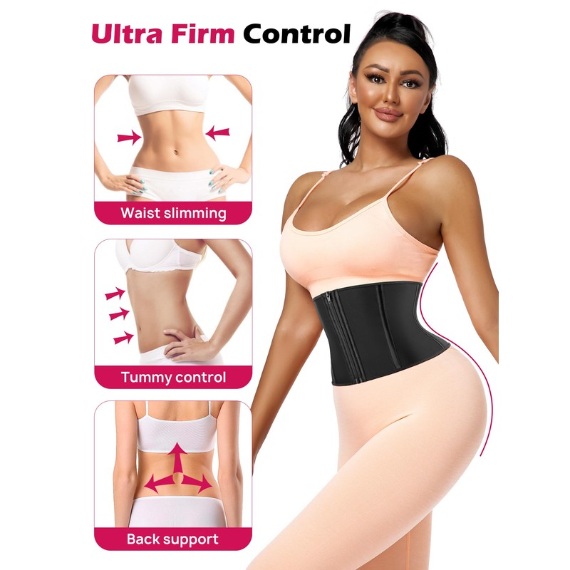 Atbuty Short Torso 7 Inch Waist Trainer for Women Latex