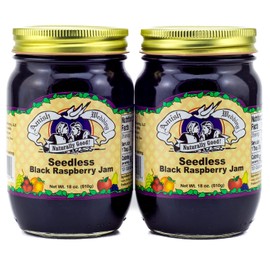 Amish Wedding All Natural Seedless Black Raspberry Jam 18 Ounces (Pack of 2)