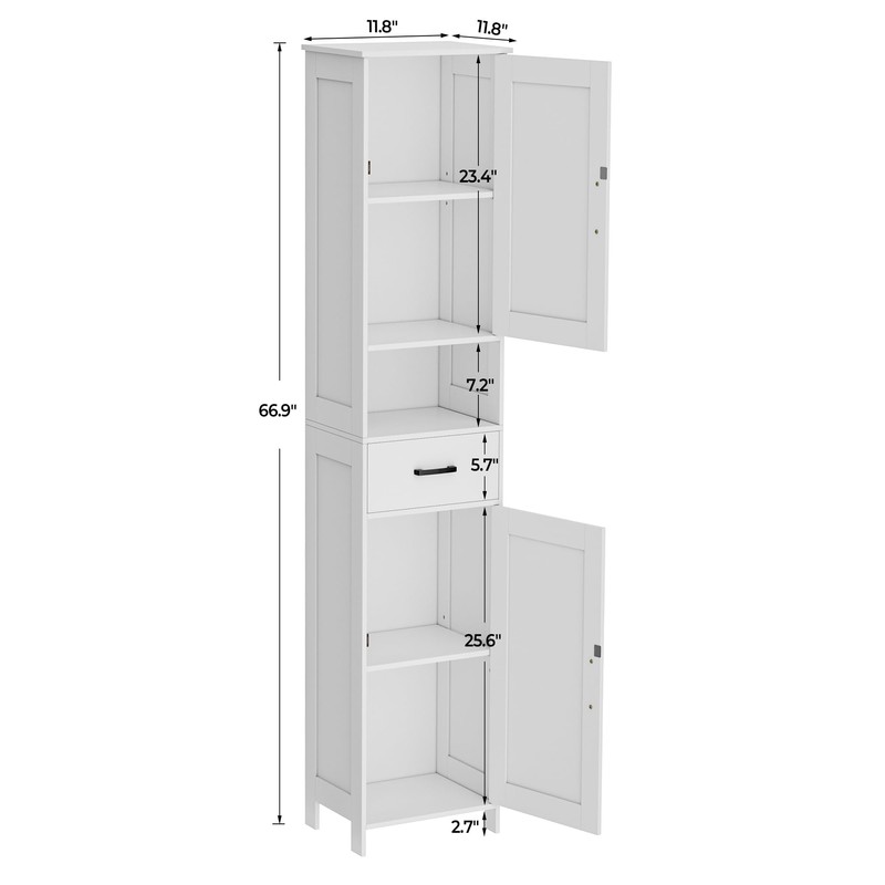 Homhedy 67" H Tall Bathroom Storage Cabinet with 2 Barn