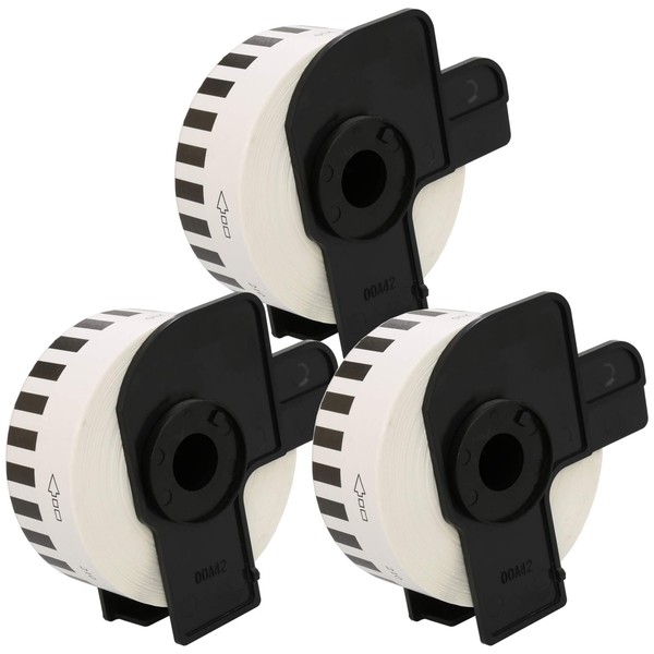 3 x DK-22210 29mm x 30.48m Continuous White Standard Address